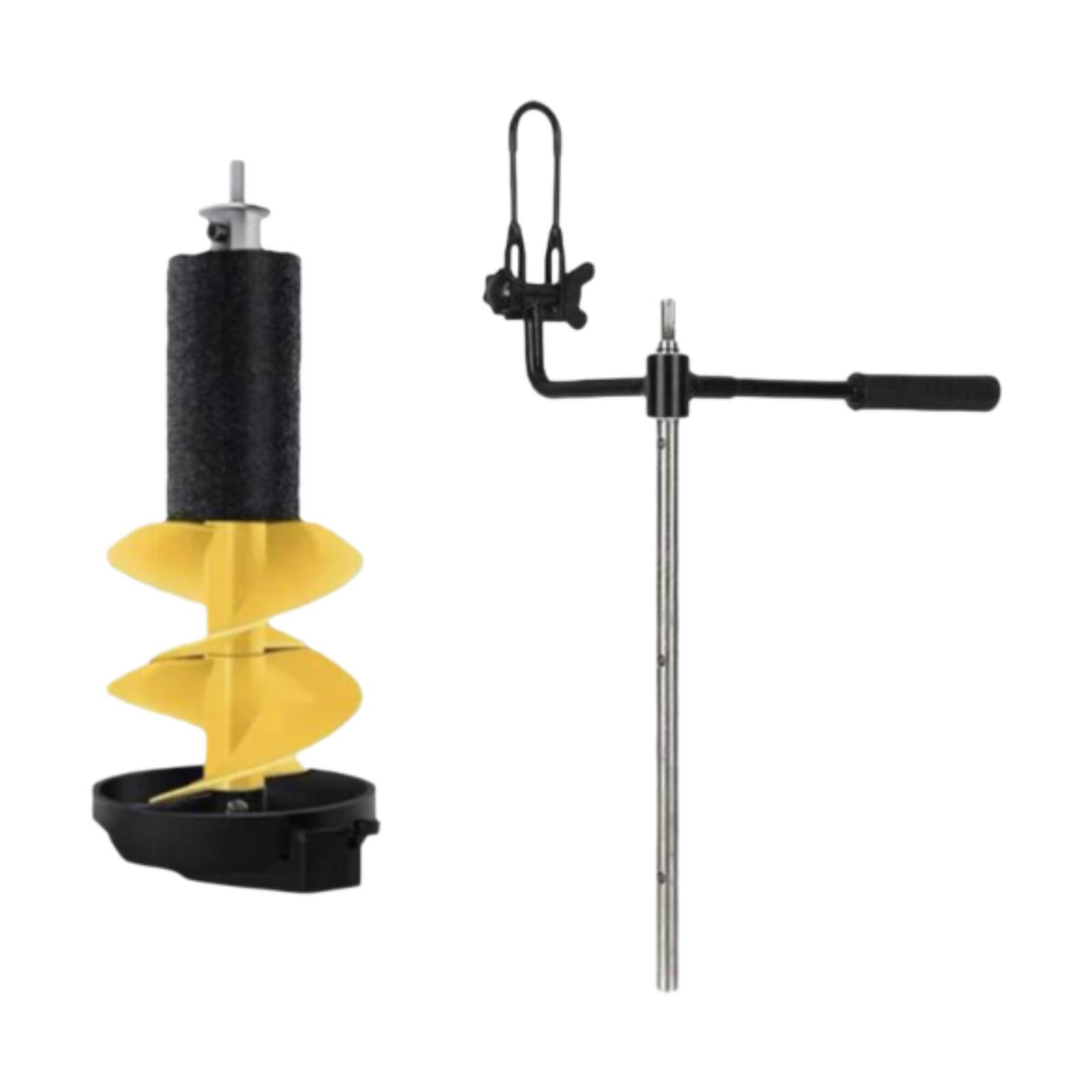 colaxi Ice Auger Ice Auger Bit Fast Cutting with Extension Rod Aluminum Alloy Ice Fishing Auger Ice Drill Tool Ice Fishing Equipment 8 inch Yellow Float